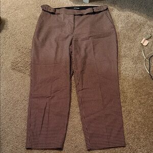 Express Brown Checked Ankle Pants